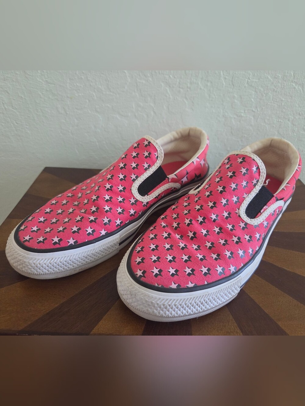 Converse Women's Slip-On Star Canvas Shoes - Pink & Black 10